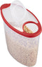 Rubbermaid Flex and Seal Cereal Keeper, 1.5 Gallon, BPA-Free, Clear with Red Lid, Airtight