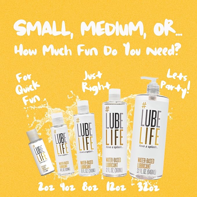 Lube Life Water-Based Personal Lubricant, Lube for Men, Women and Couples, Non-Staining, 8 Fl Oz