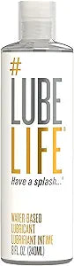 Lube Life Water-Based Personal Lubricant, Lube for Men, Women and Couples, Non-Staining, 8 Fl Oz
